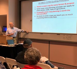 Chris Lawrence presenting at the pre-conference workshop during the 2020 Delmarva Soil Summit on Feb. 26.