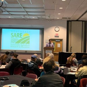 Jason Challandes of Northeast Sustainable Agriculture Research and Education kicks off the 2020 Delmarva Soil Summit.
