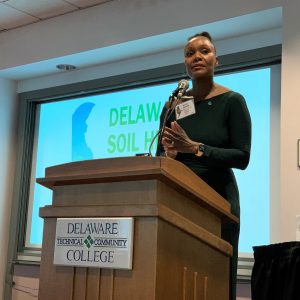 Kasey Taylor, state conservationist for the U.S. Department of Agriculture - NRCS, Delaware welcomes attendees to the 2020 Delmarva Soil Summit.