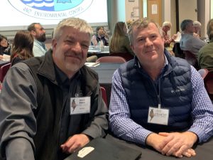 Keith Berns, Nebraska farmer, National Association of Conservation Districts Soil Health Champion and co-owner of Green Cover Seed, and Joel Wharton, chairman of the SCD board of supervisors at the 2020 Delmarva Soil Summit.