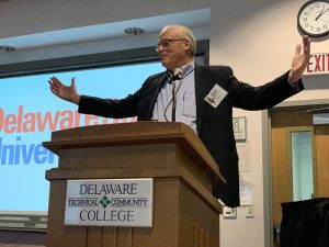 Kenny Bounds, deputy secretary at the Delaware Department of Agriculture (DDA), welcomes attendees to the 2020 Delmarva Soil Summit.